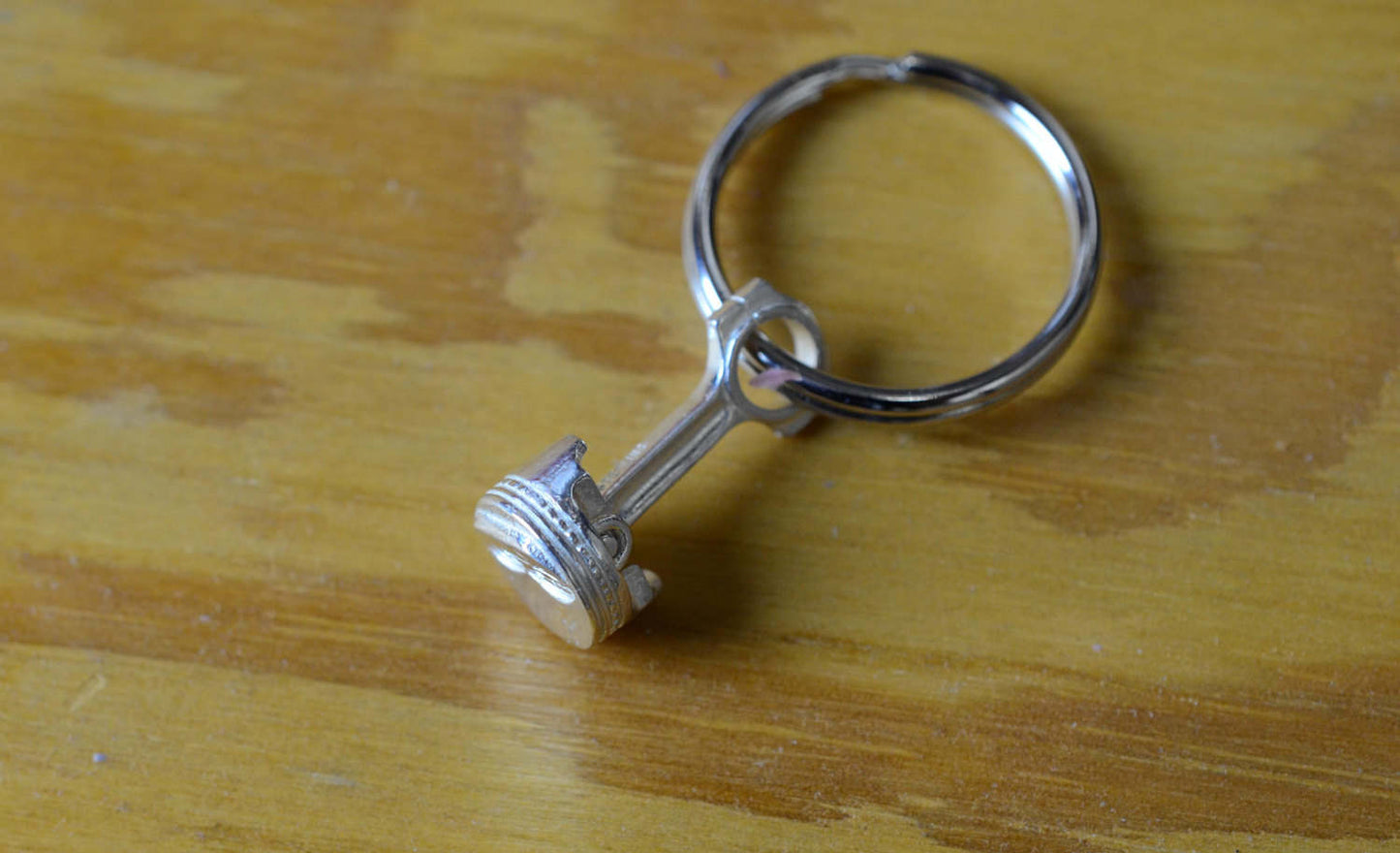 Movable Rod and Piston in Sterling Silver Pendant or Key Chain