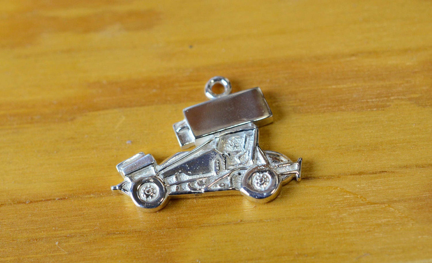Sprint Race Car in Sterling Silver, PENDANT or KEYCHAIN