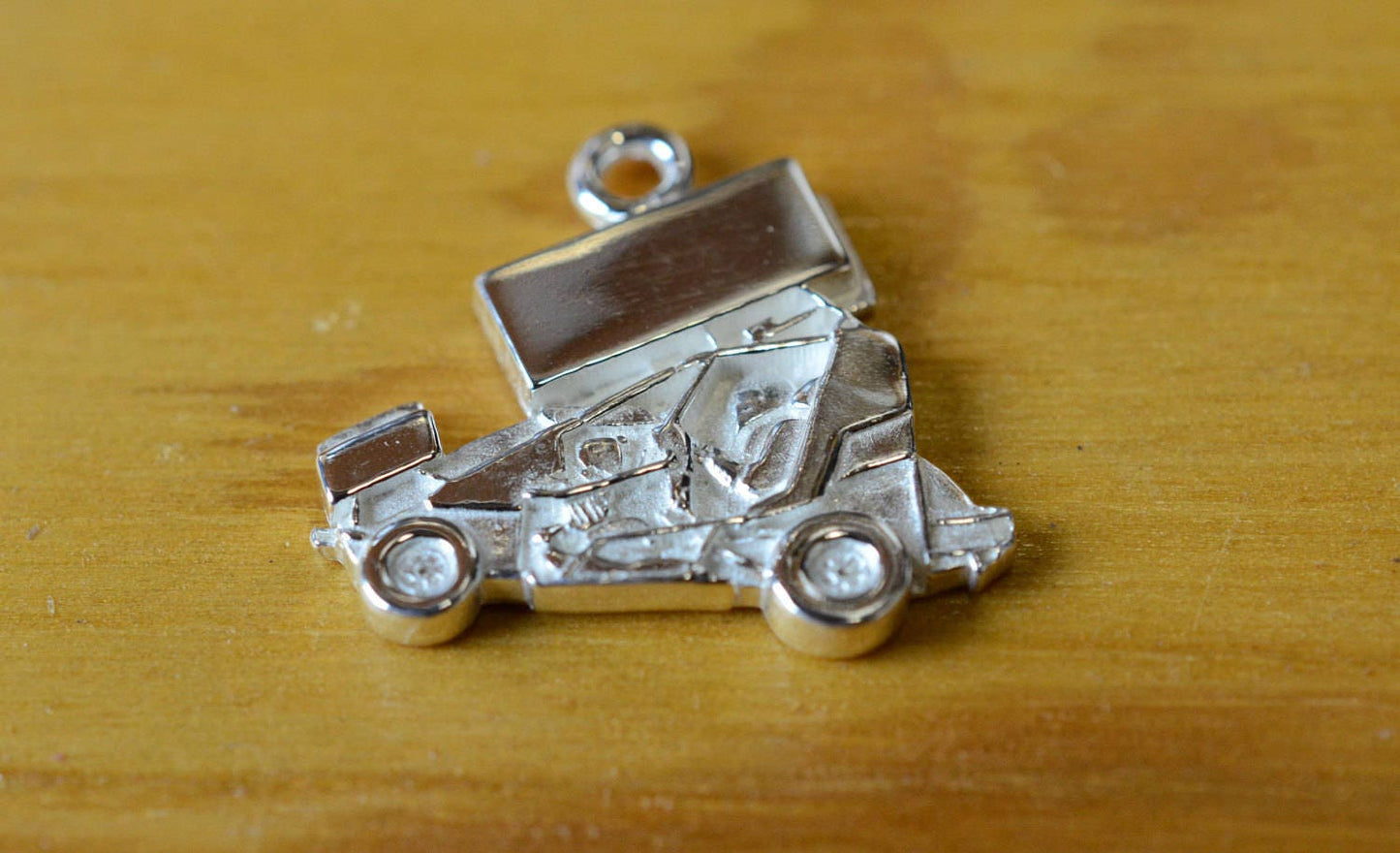 Mini / Micro Sprint Race Car in Sterling Silver, PENDANT or KEYCHAIN
