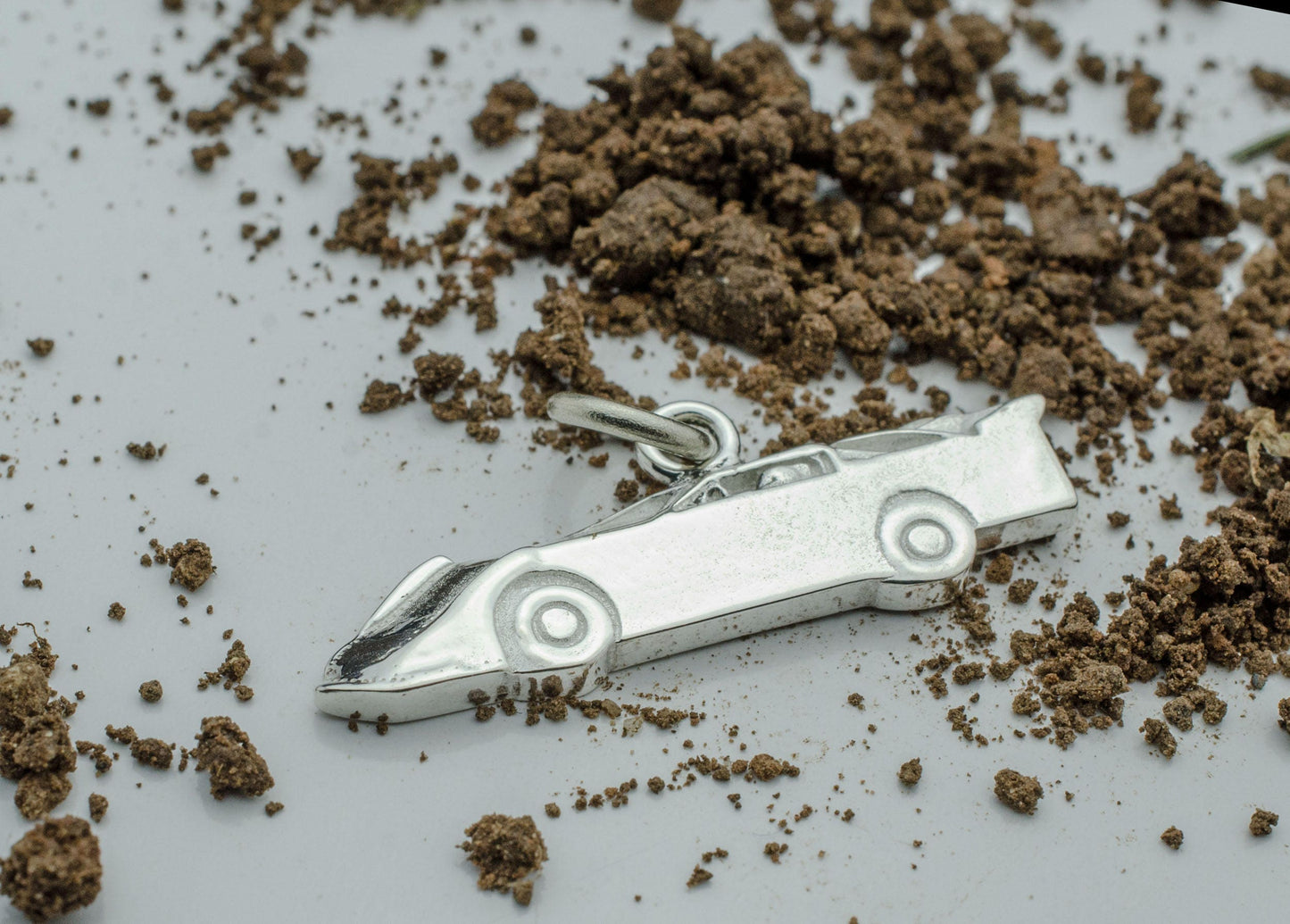 Late Model Dirt Race Car in Sterling Silver, PENDANT or KEYCHAIN