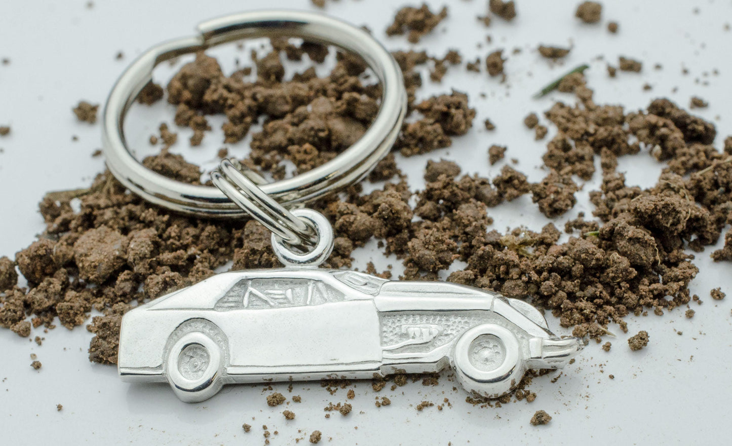 Modified Dirt Race Car in Sterling Silver, PENDANT or KEYCHAIN