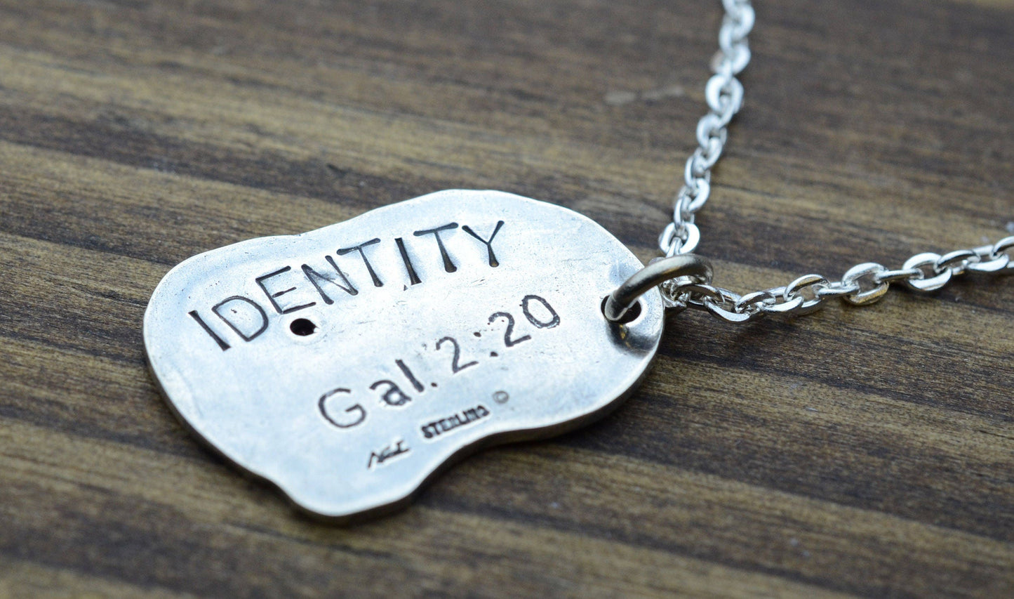 Pierced Hand Pendant in Sterling Silver with Created Ruby – Identity Series