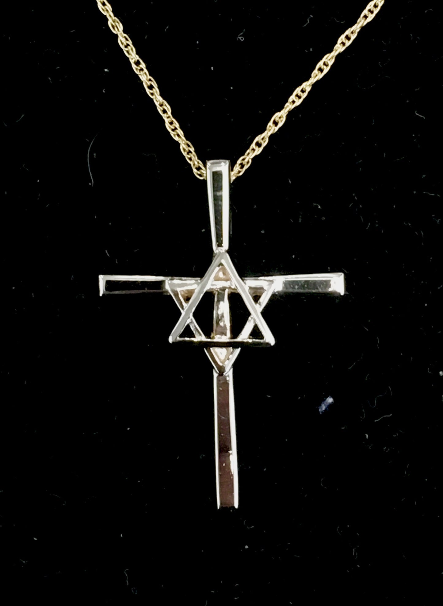 14K Gold Star of David Cross Pendant – Identity Series