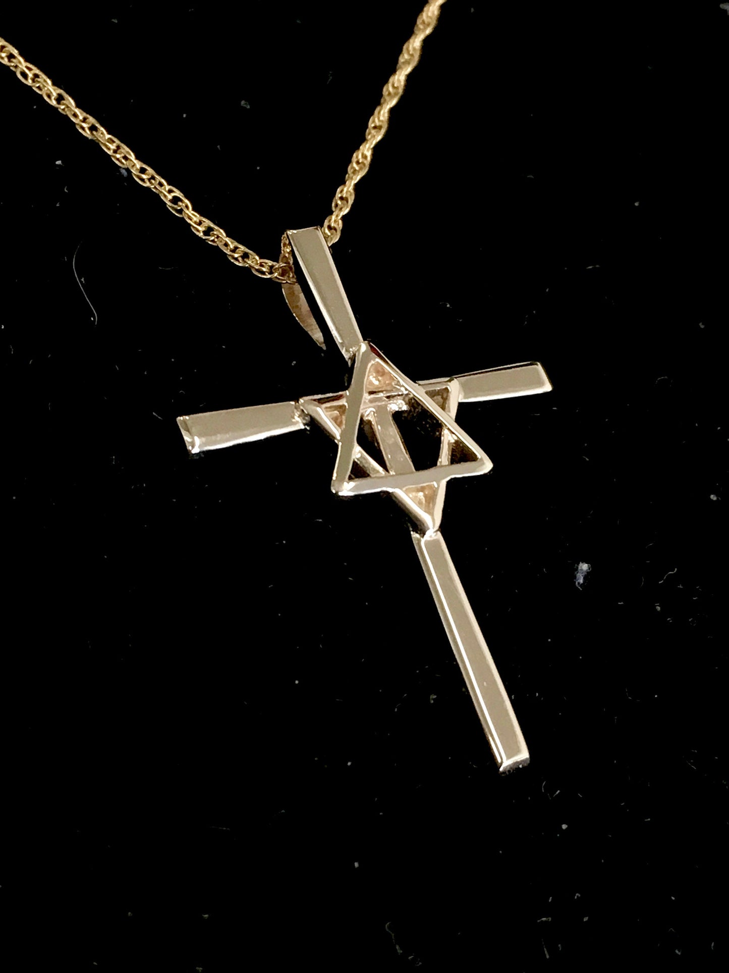 14K Gold Star of David Cross Pendant – Identity Series