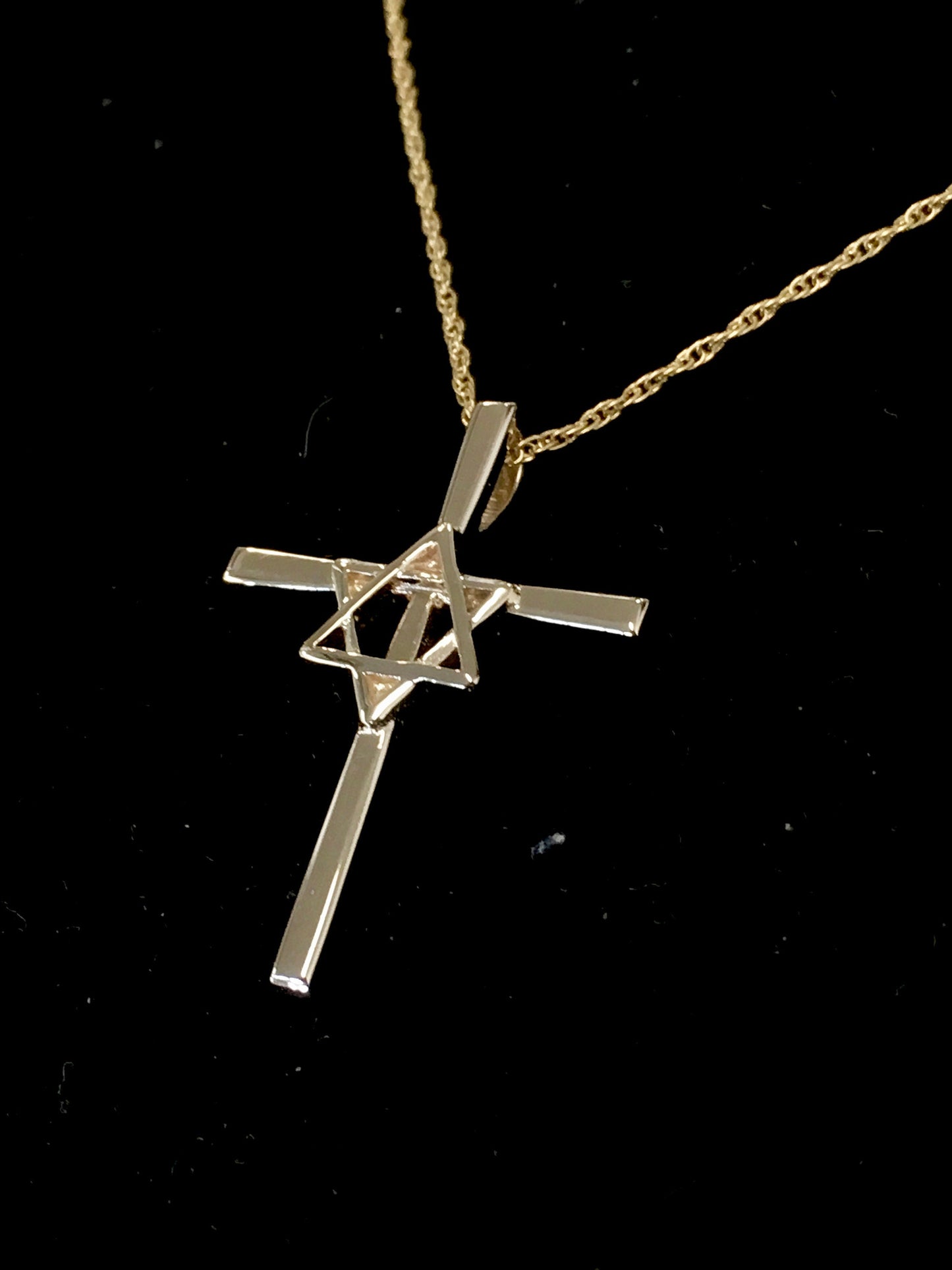 14K Gold Star of David Cross Pendant – Identity Series