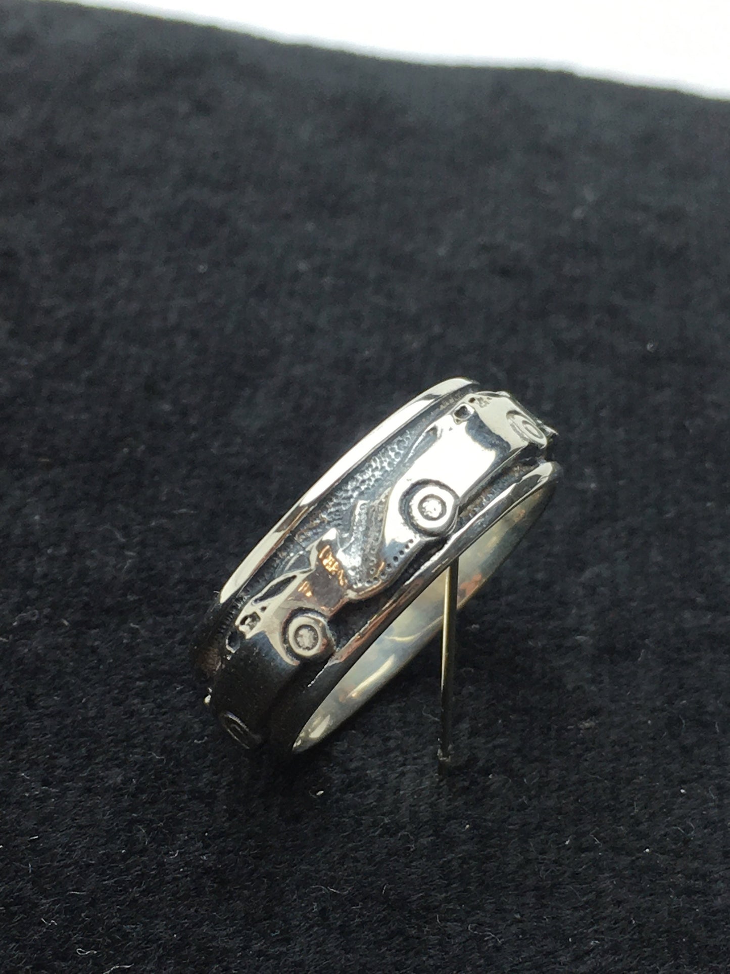 Late Model Dirt Race Car Sterling Silver Band