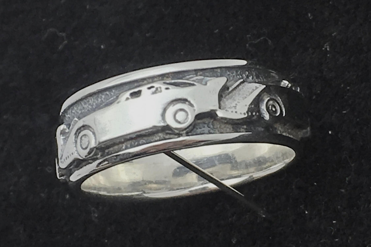Late Model Dirt Race Car Sterling Silver Band