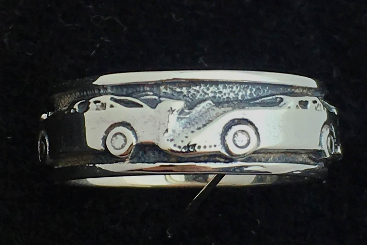 Late Model Dirt Race Car Sterling Silver Band