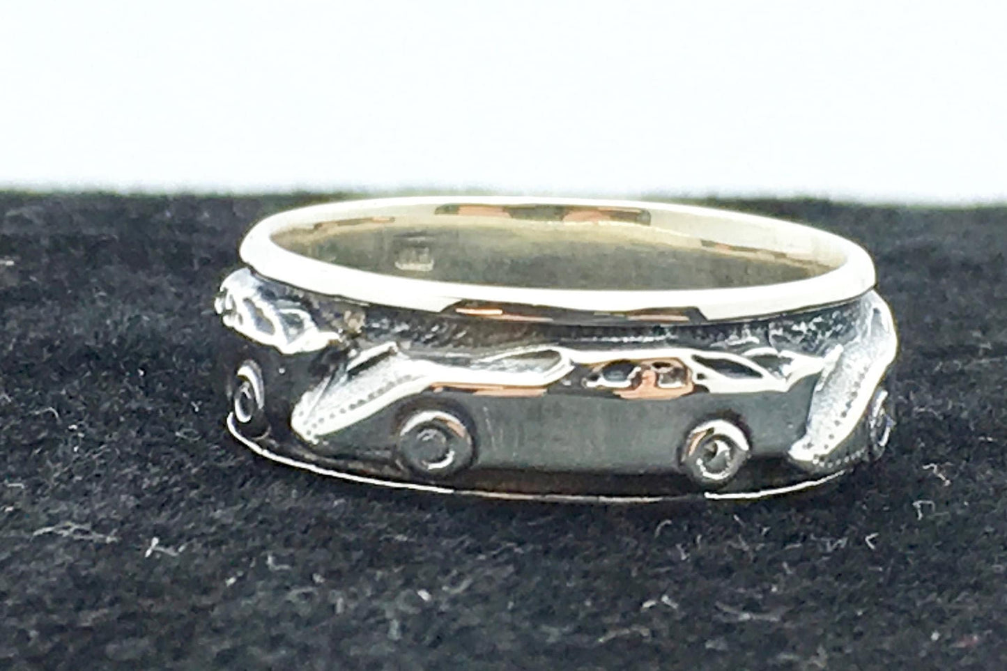 Late Model Dirt Race Car Sterling Silver Band