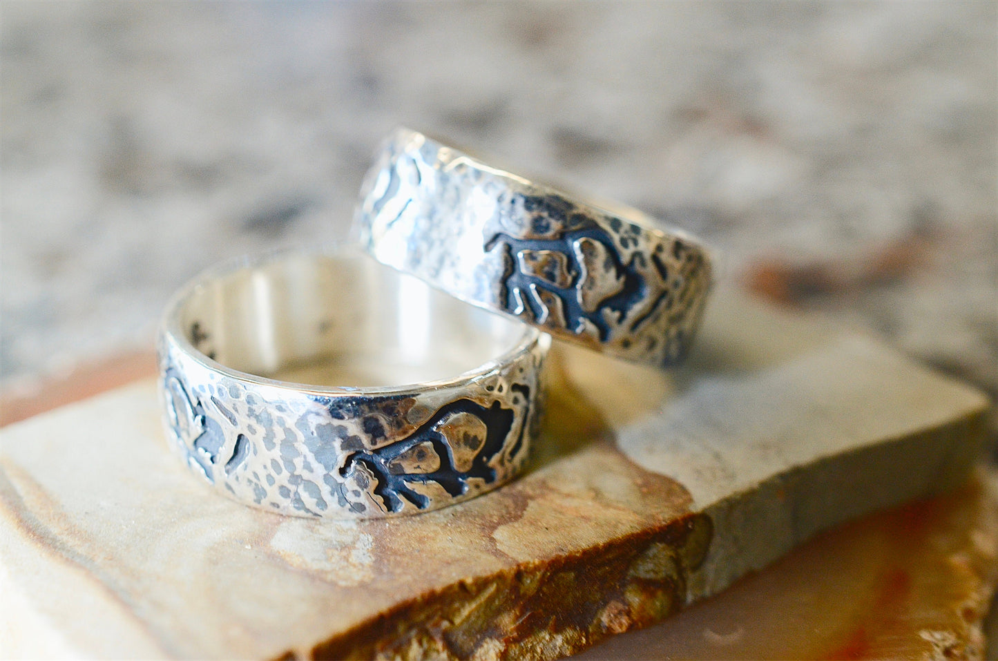 Impression Buffalo Ring in Sterling Silver
