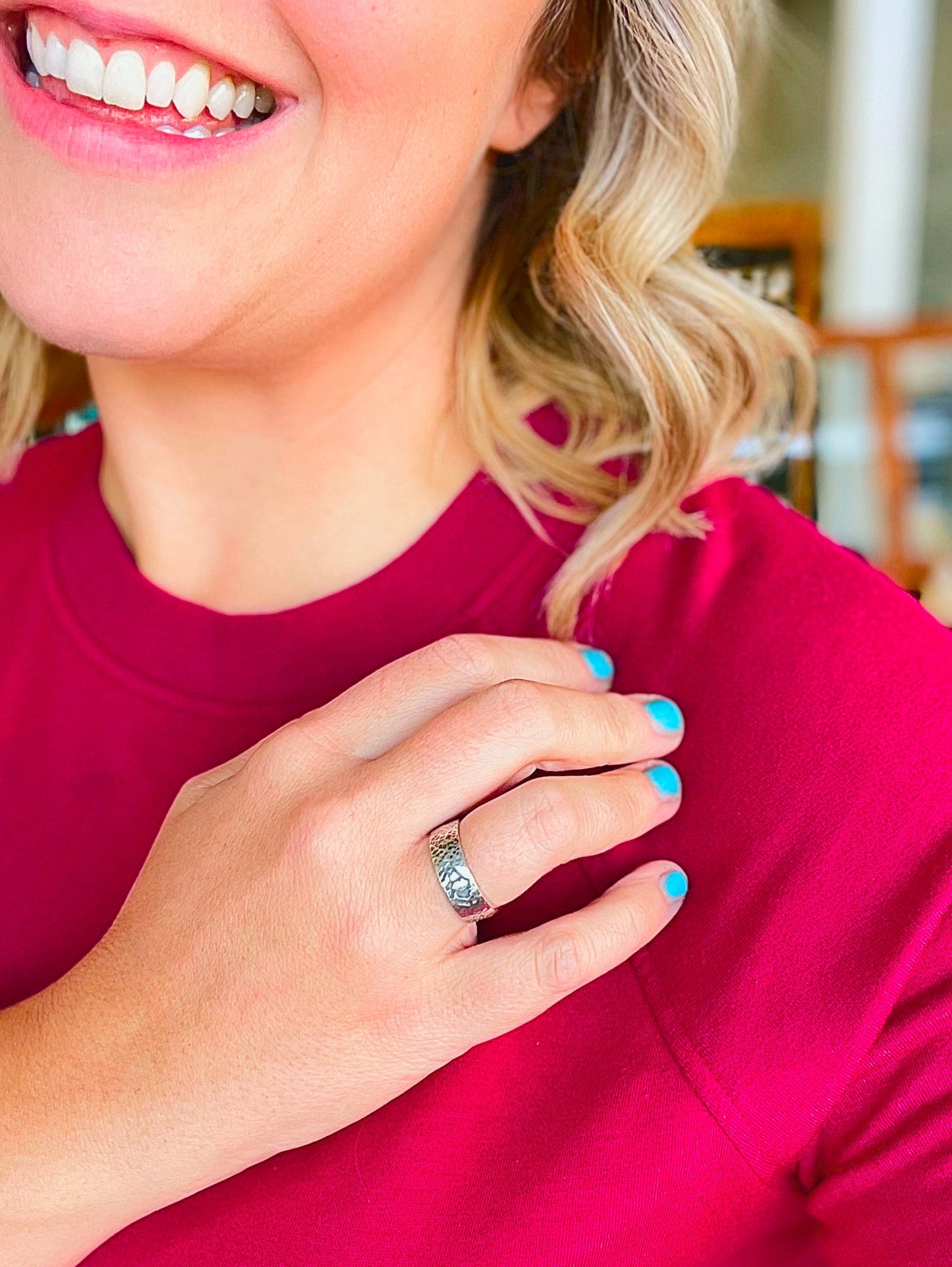 Impression Buffalo Ring in Sterling Silver