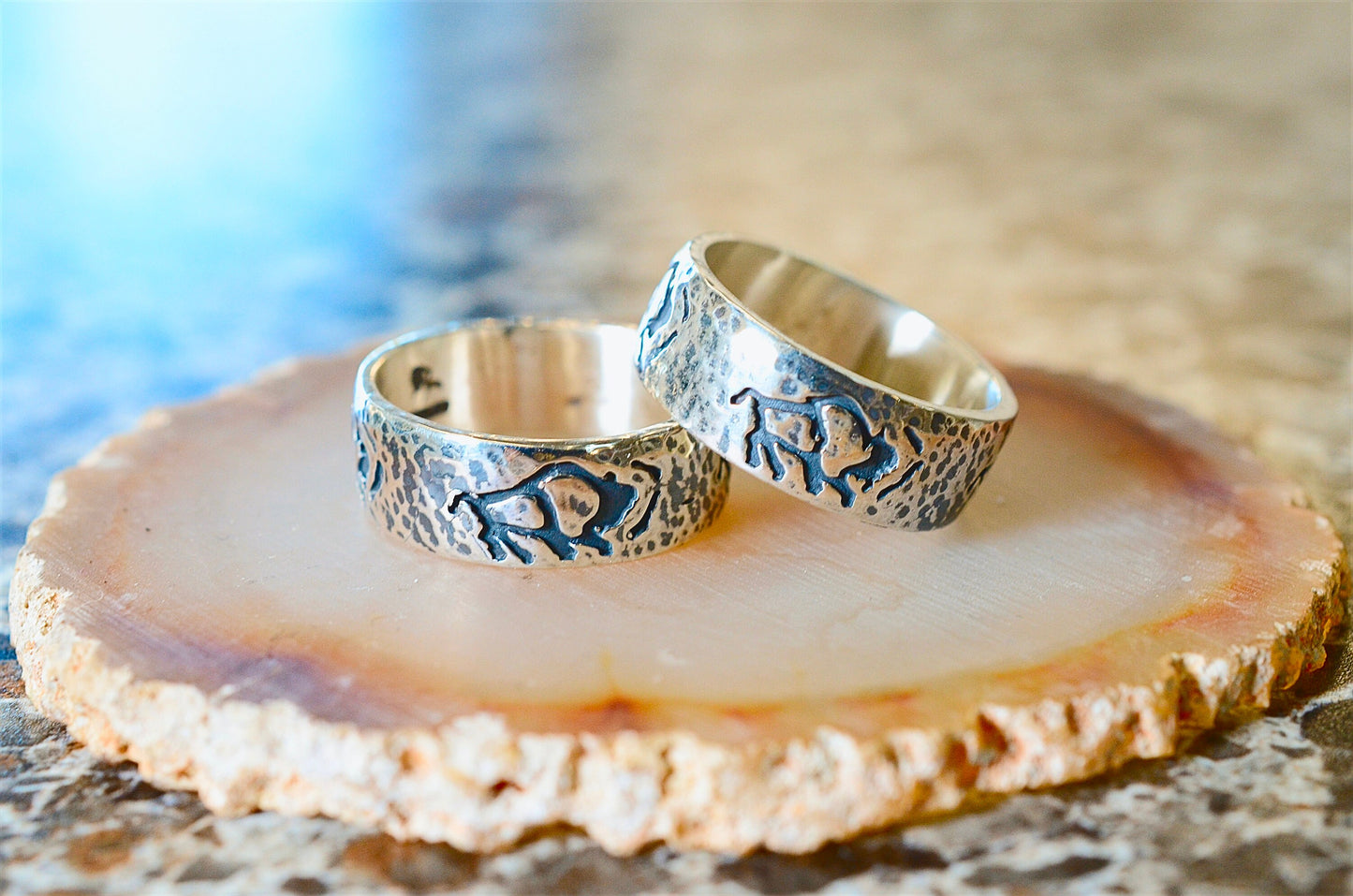 Impression Buffalo Ring in Sterling Silver