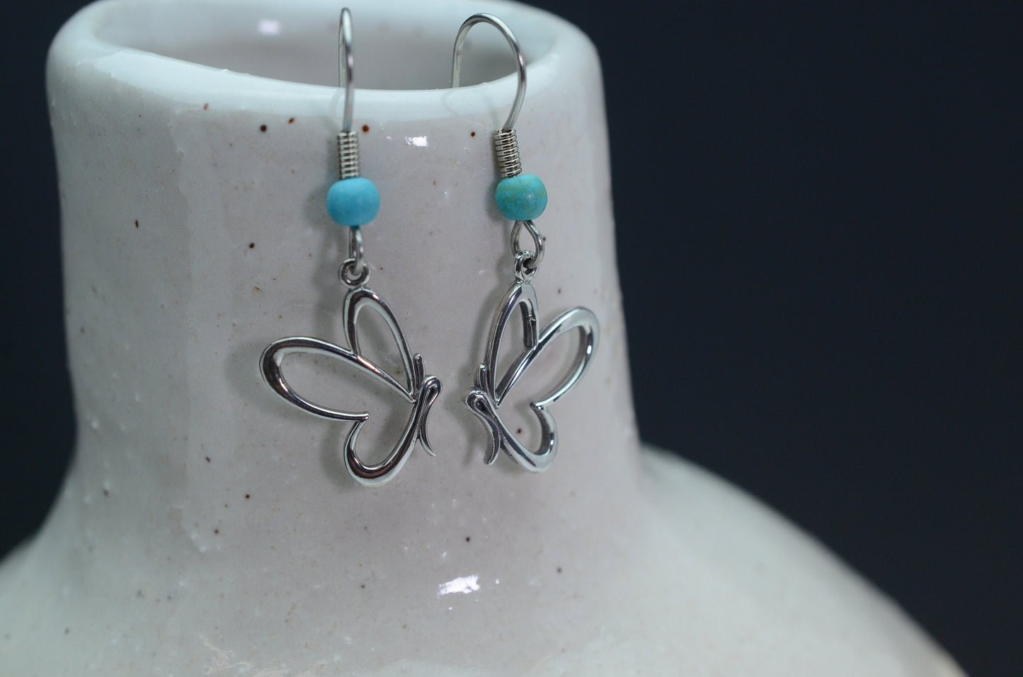 Side Profile Butterfly Earrings in Sterling Silver – Lakota Legacy Line