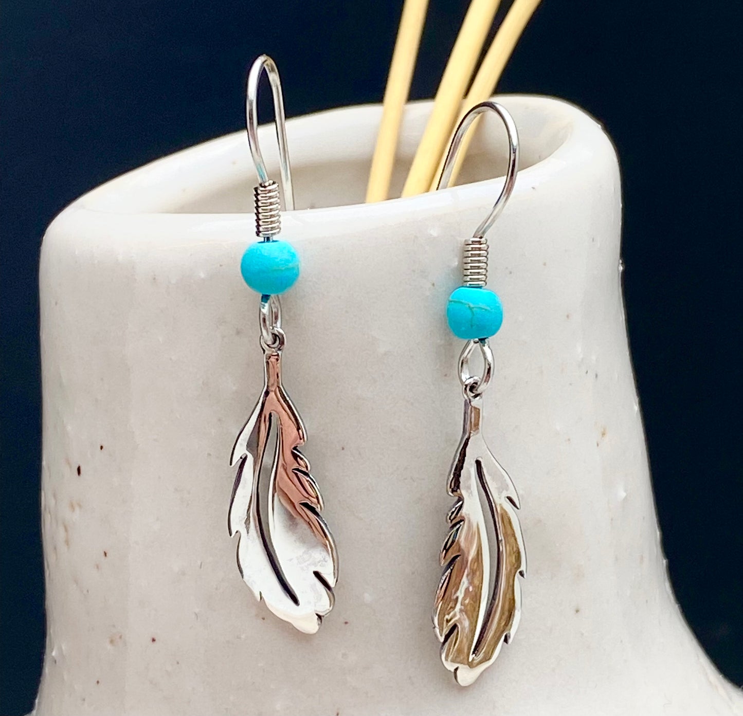 Open Feather Earrings in Sterling Silver – Lakota Legacy Line