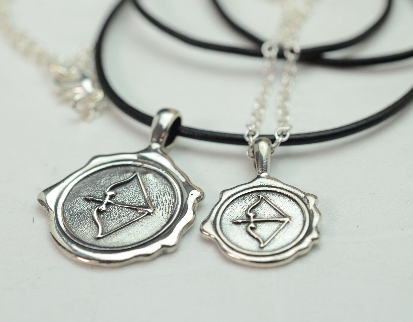 Men & Women's Bow and Arrow Pendant in Sterling Silver Set – Lakota Legacy Line