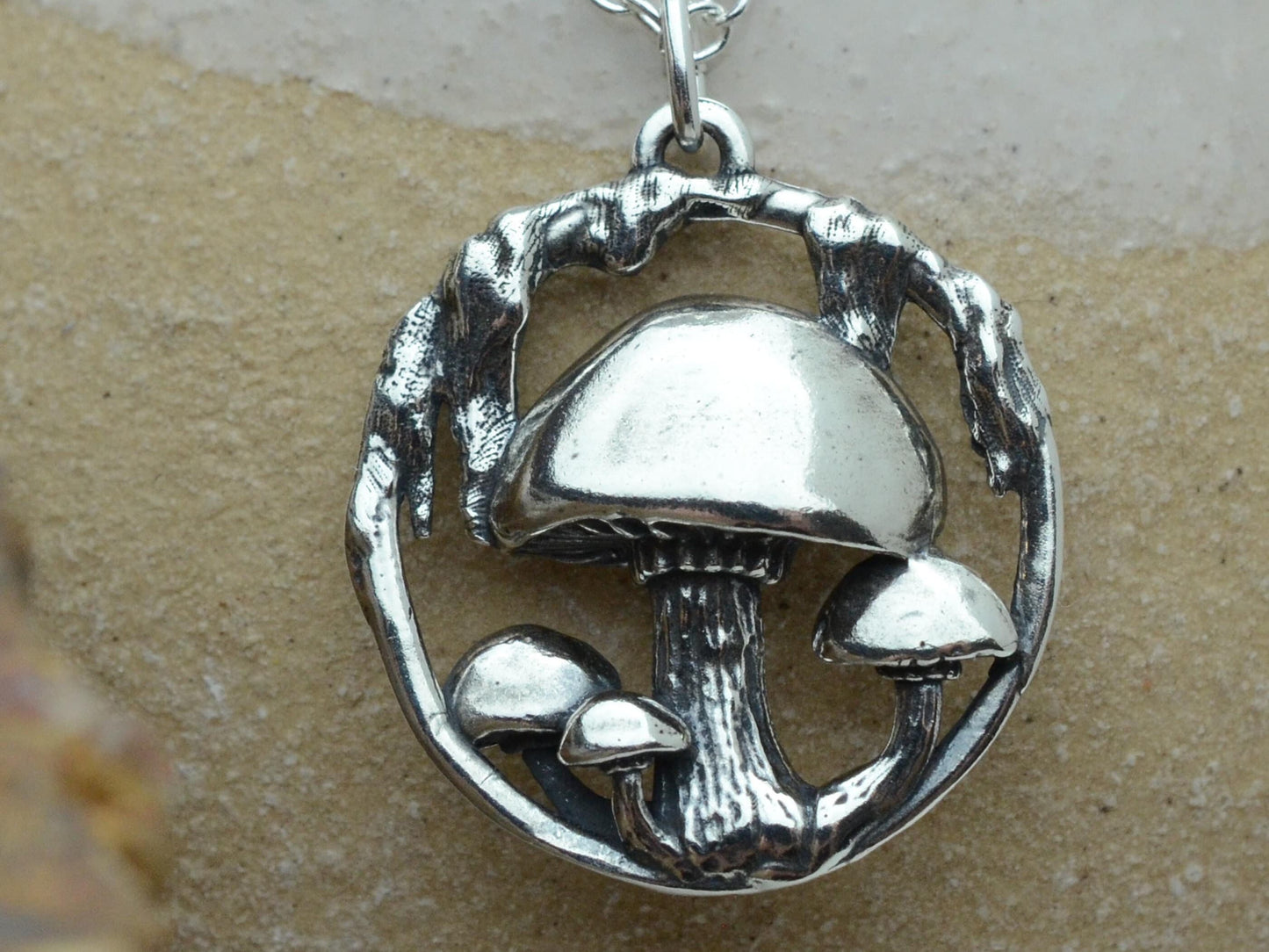 Mushroom Pendant in Sterling Silver – The Nature Line