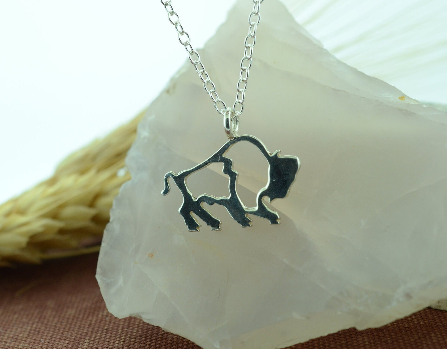 Minimalist Buffalo Pendant in Sterling Silver – Lakota Legacy Line