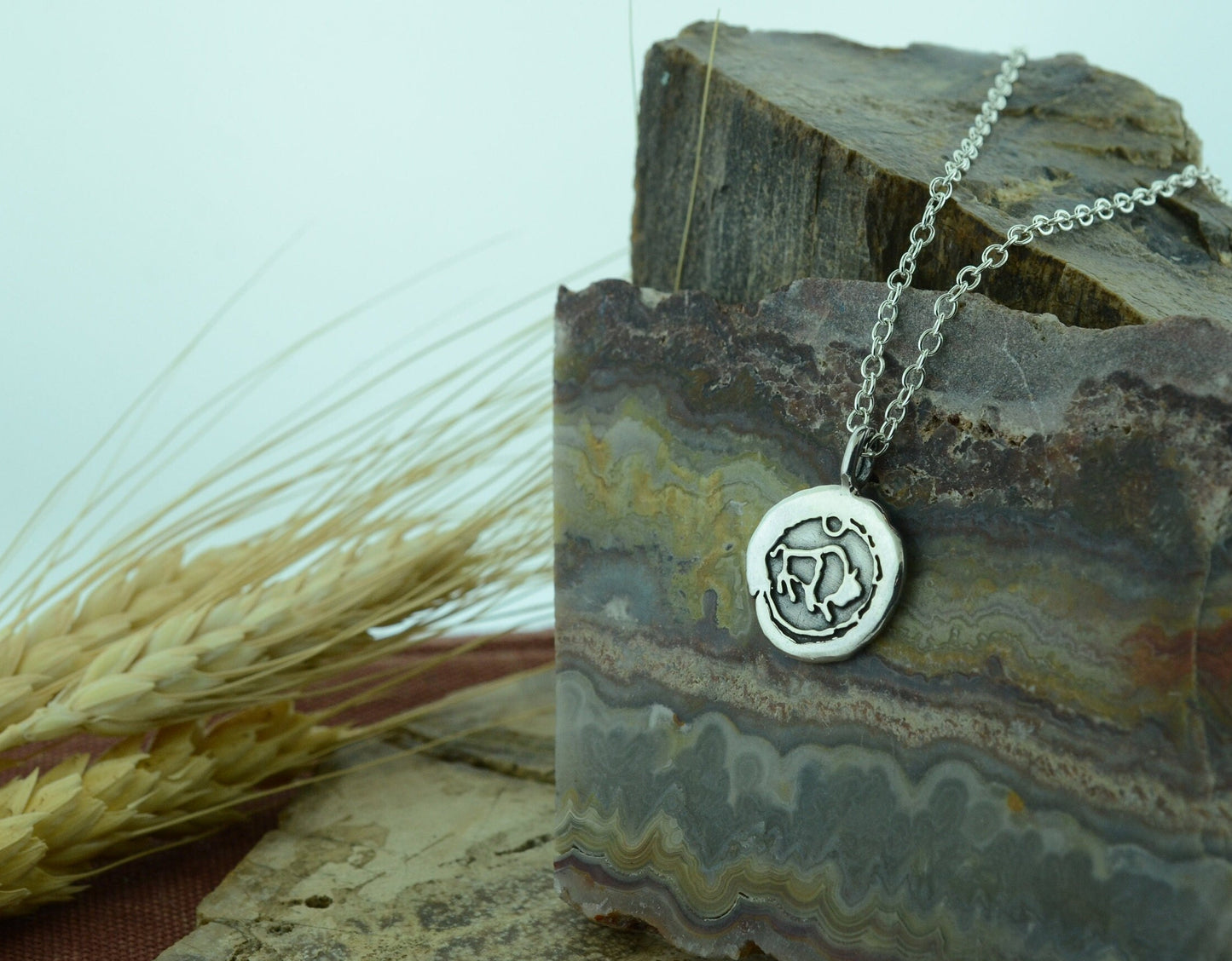 Impression Buffalo Pendant and Earrings Set in Sterling Silver – Lakota Legacy Line