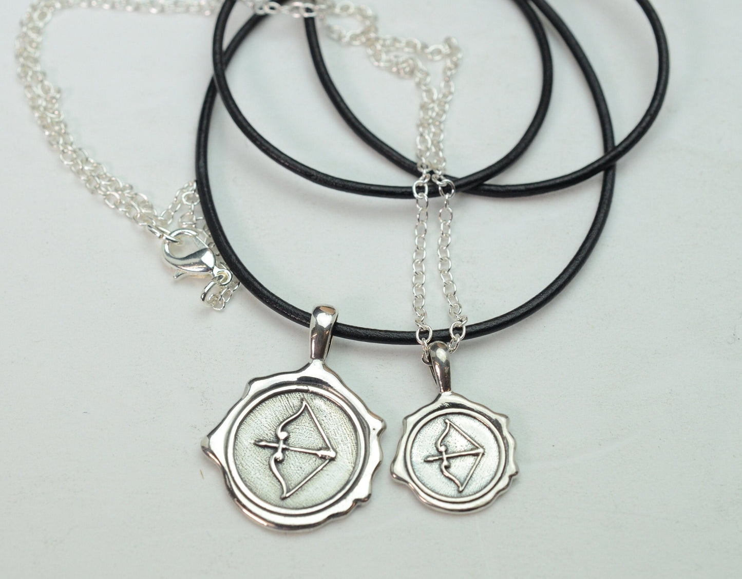 Men & Women's Bow and Arrow Pendant in Sterling Silver Set – Lakota Legacy Line