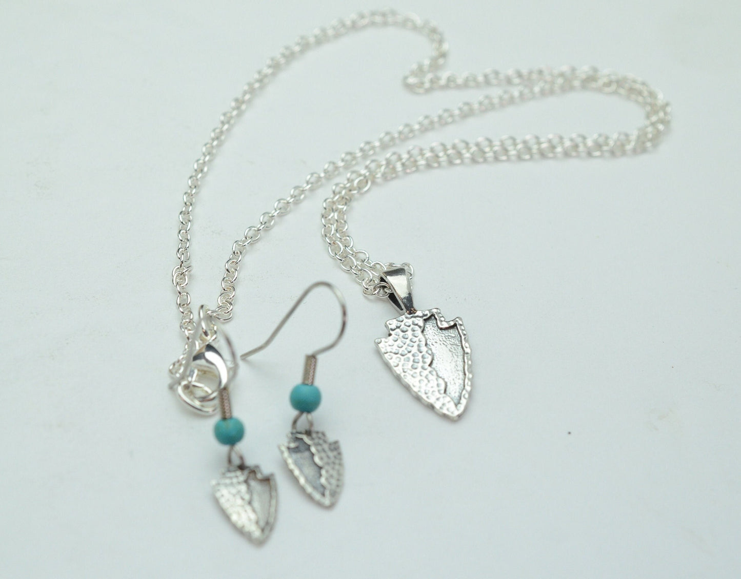 Arrowhead Pendant and Earrings in Sterling Silver Set – Lakota Legacy Line