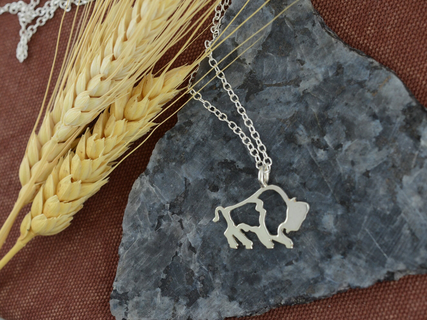 Minimalist Buffalo Pendant in Sterling Silver – Lakota Legacy Line