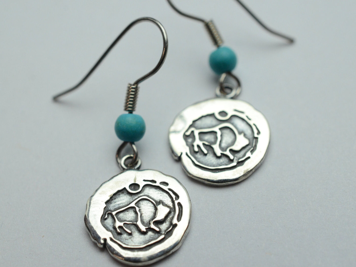 Impression Buffalo Earrings in Sterling Silver – Lakota Legacy Line