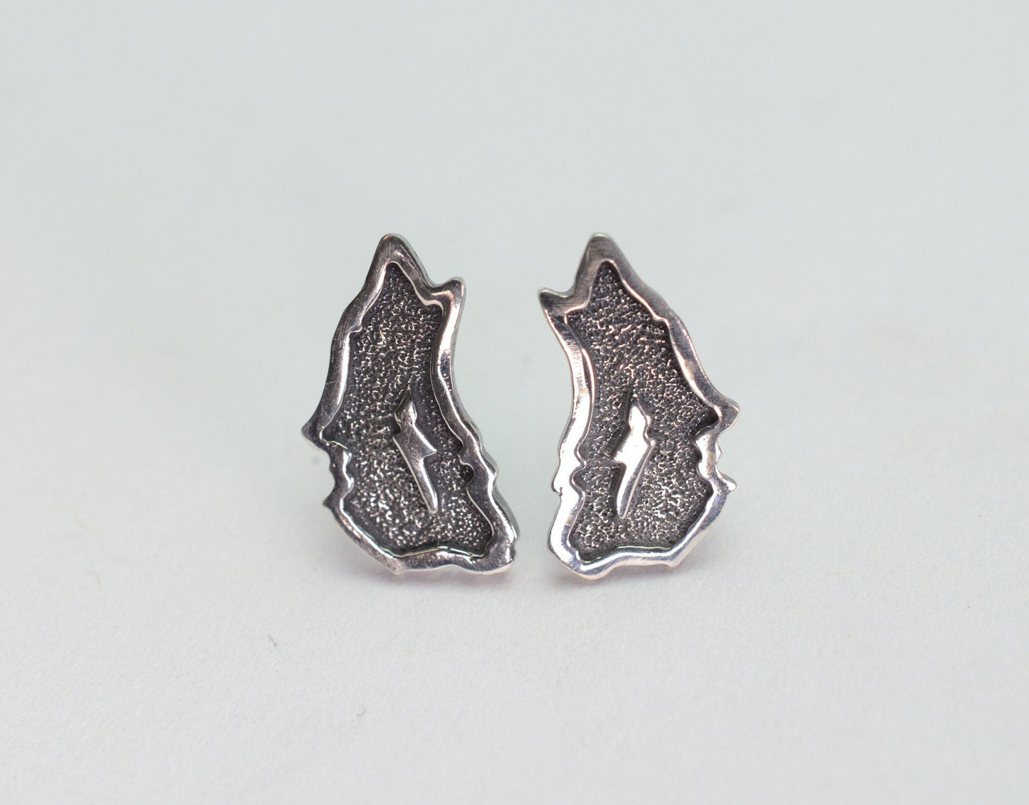 Wolf Silhouette Earring Studs in Sterling Silver – Lakota Legacy Line