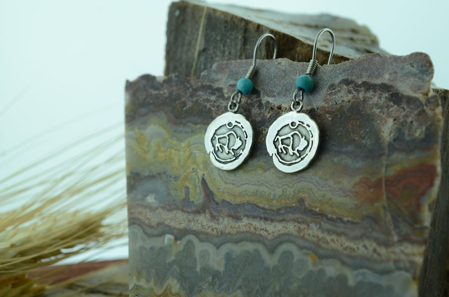 Impression Buffalo Earrings in Sterling Silver – Lakota Legacy Line