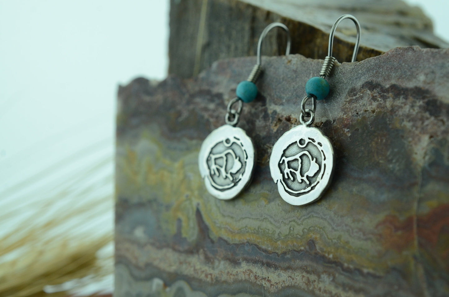Impression Buffalo Medallion and Earrings Set in Sterling Silver – Lakota Legacy Line