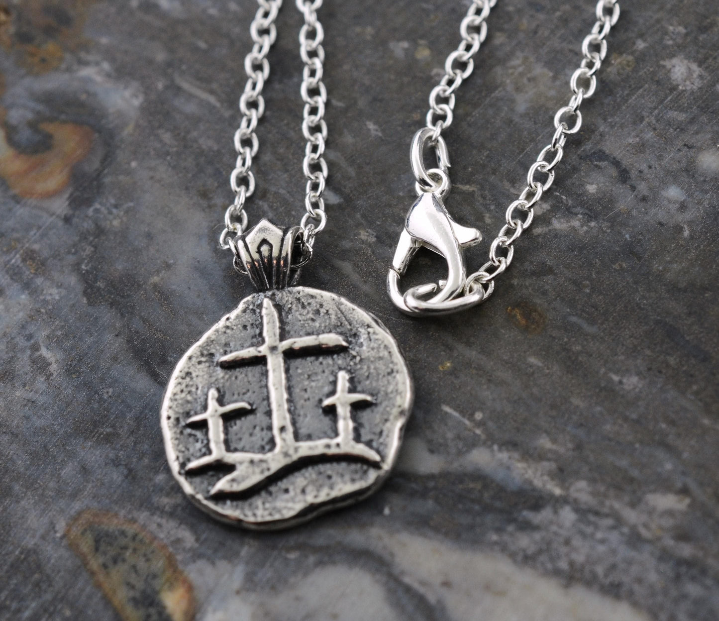 Calvary Crosses Sterling Silver Pendant or Keychain – Ancient Faith Collection