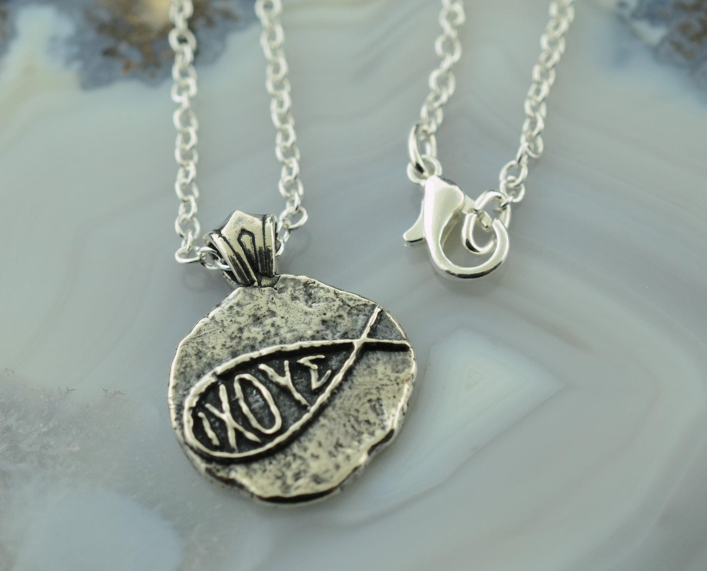 IXOYE Ichthys Sterling Silver Pendant or Keychain – Ancient Faith Collection