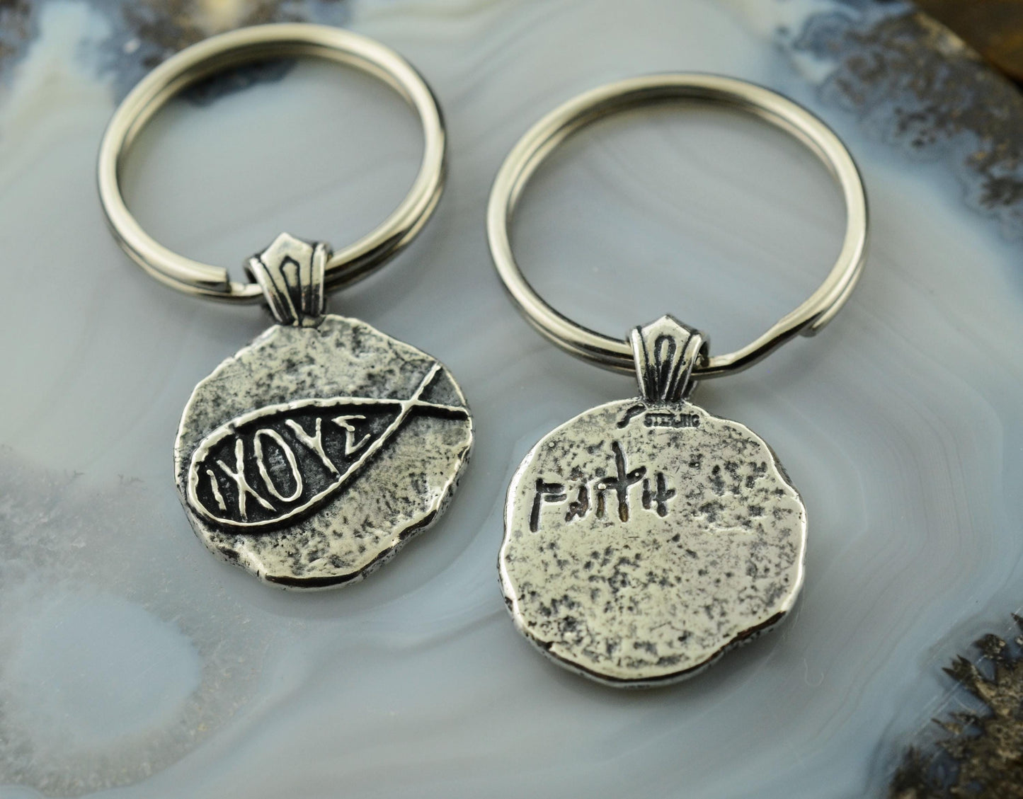 IXOYE Ichthys Sterling Silver Pendant or Keychain – Ancient Faith Collection