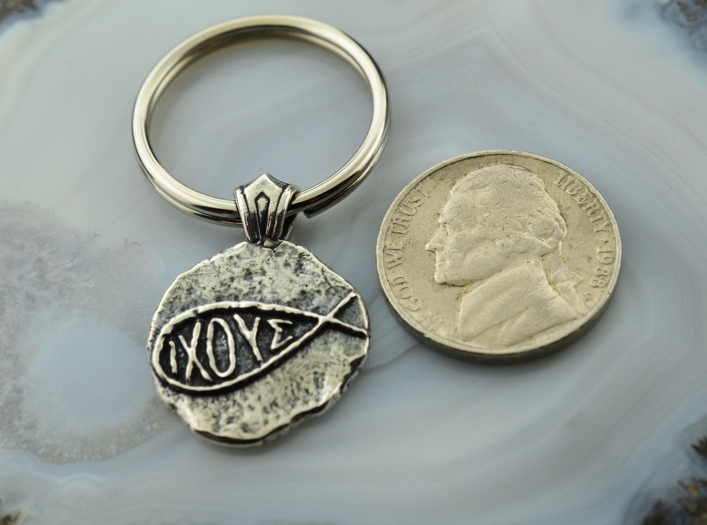 IXOYE Ichthys Sterling Silver Pendant or Keychain – Ancient Faith Collection
