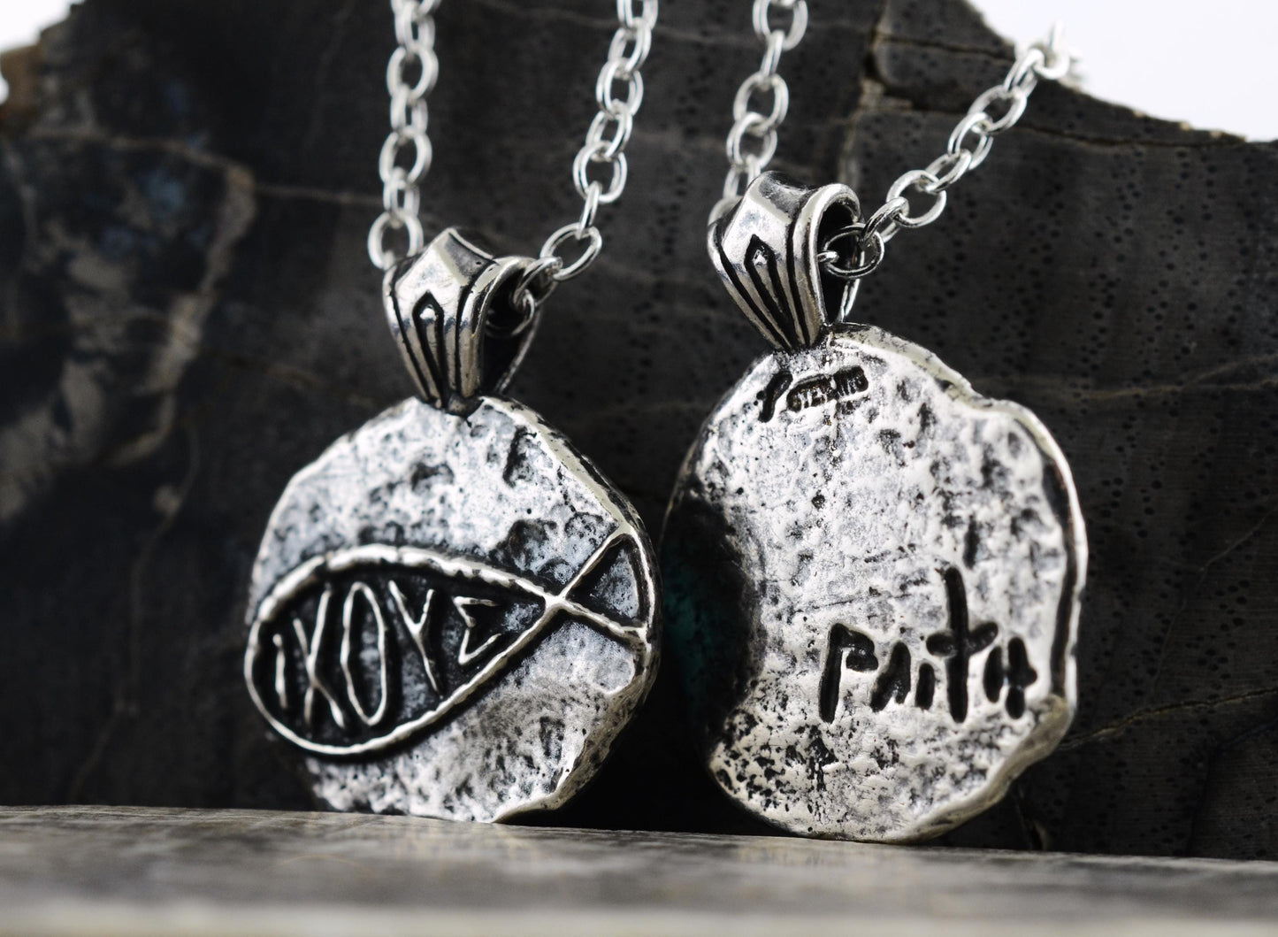 IXOYE Ichthys Sterling Silver Pendant or Keychain – Ancient Faith Collection