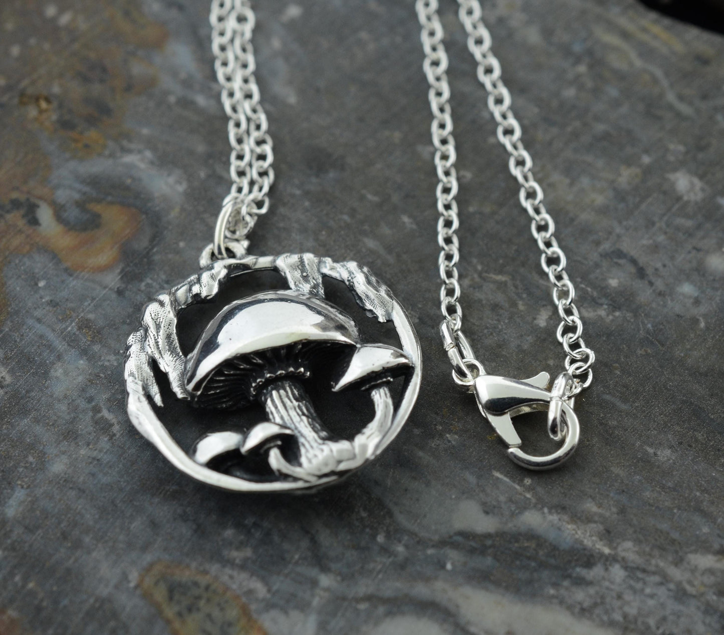 Mushroom Pendant in Sterling Silver – The Nature Line