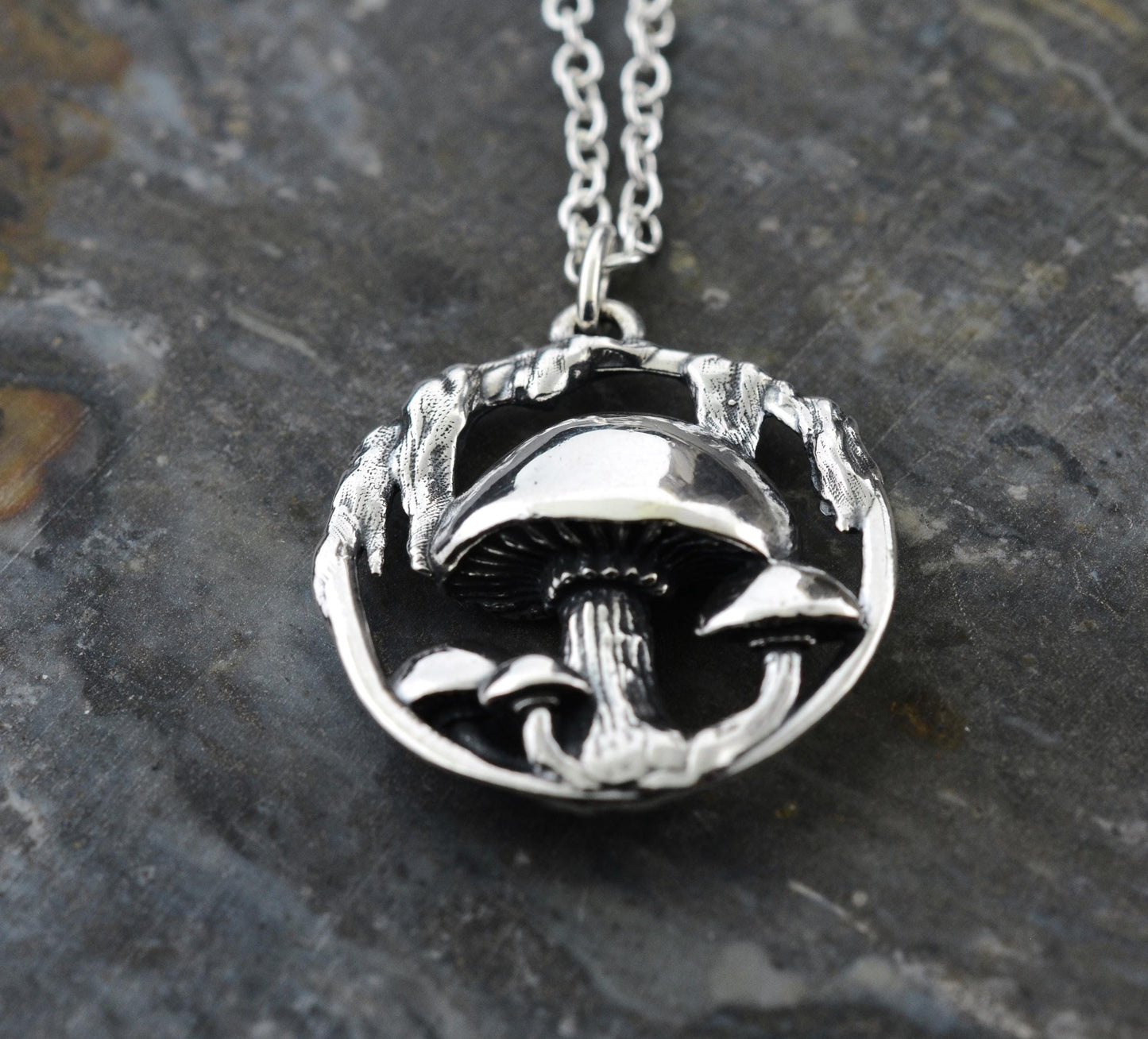 Mushroom Pendant in Sterling Silver – The Nature Line
