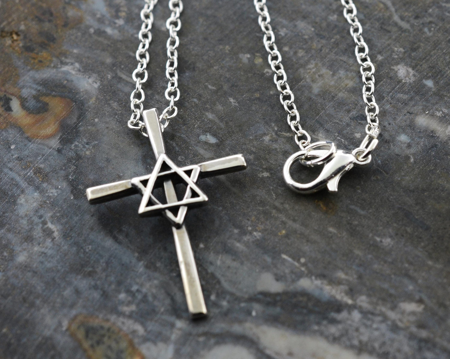 Star of David Cross Sterling Silver Pendant – Identity Series