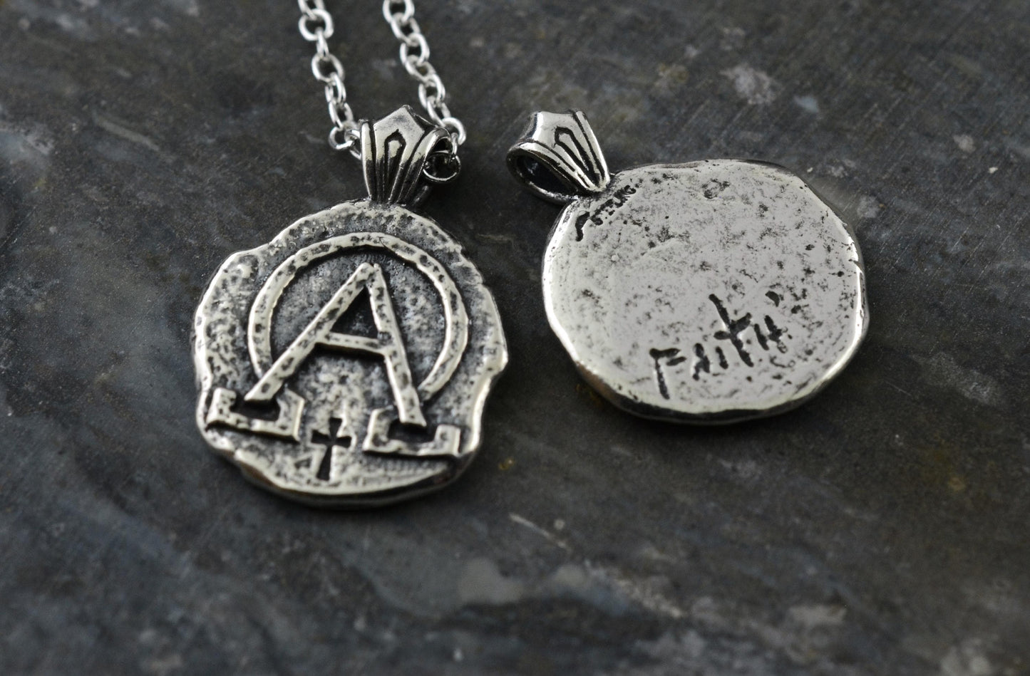 Alpha & Omega Sterling Silver Pendant or Keychain – Ancient Faith Collection