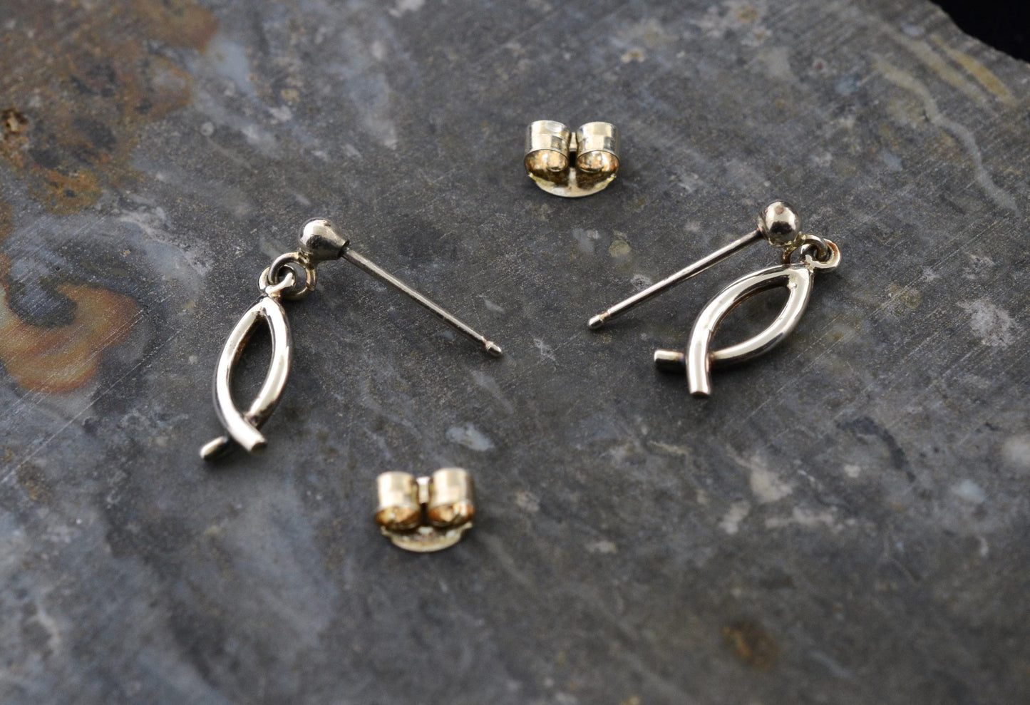 Ichthys Christian Fish Earrings in Sterling Silver – Identity Series