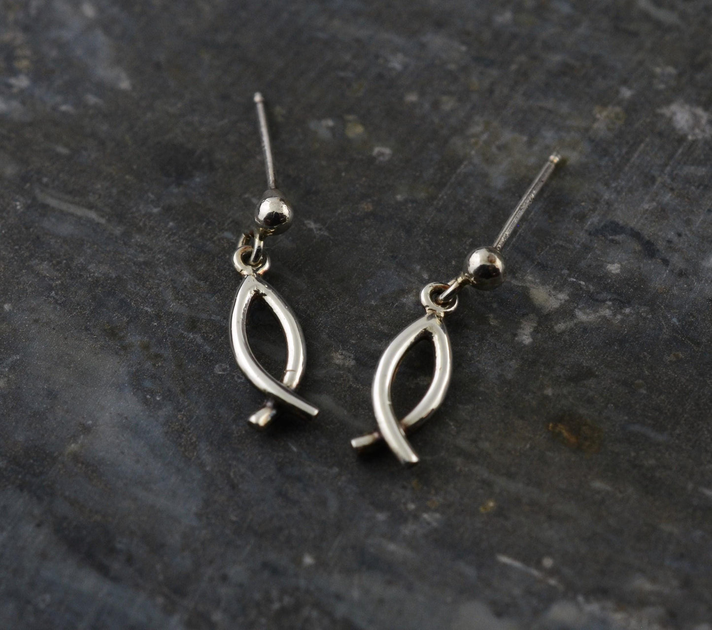 Ichthys Christian Fish Earrings in Sterling Silver – Identity Series