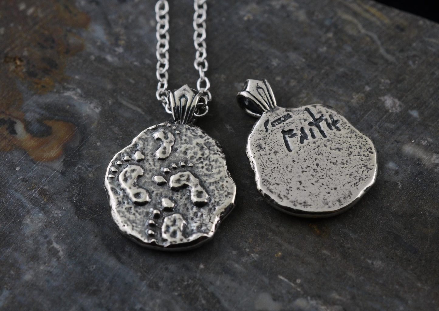 Footprints Sterling Silver Pendant or Keychain – Ancient Faith Collection