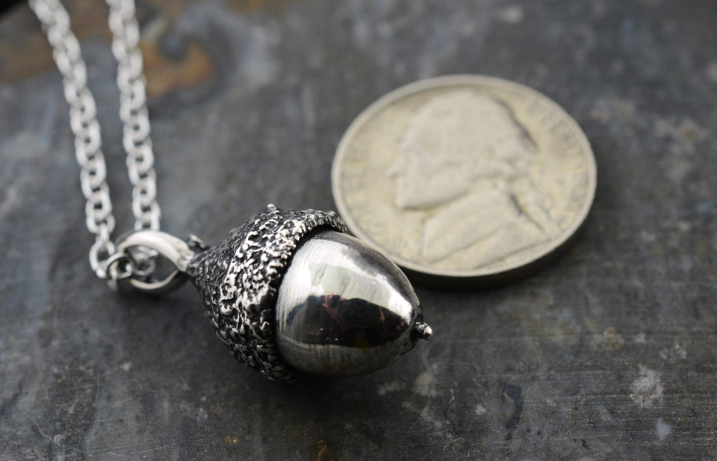 Acorn Pendant in Sterling Silver – Nature Series