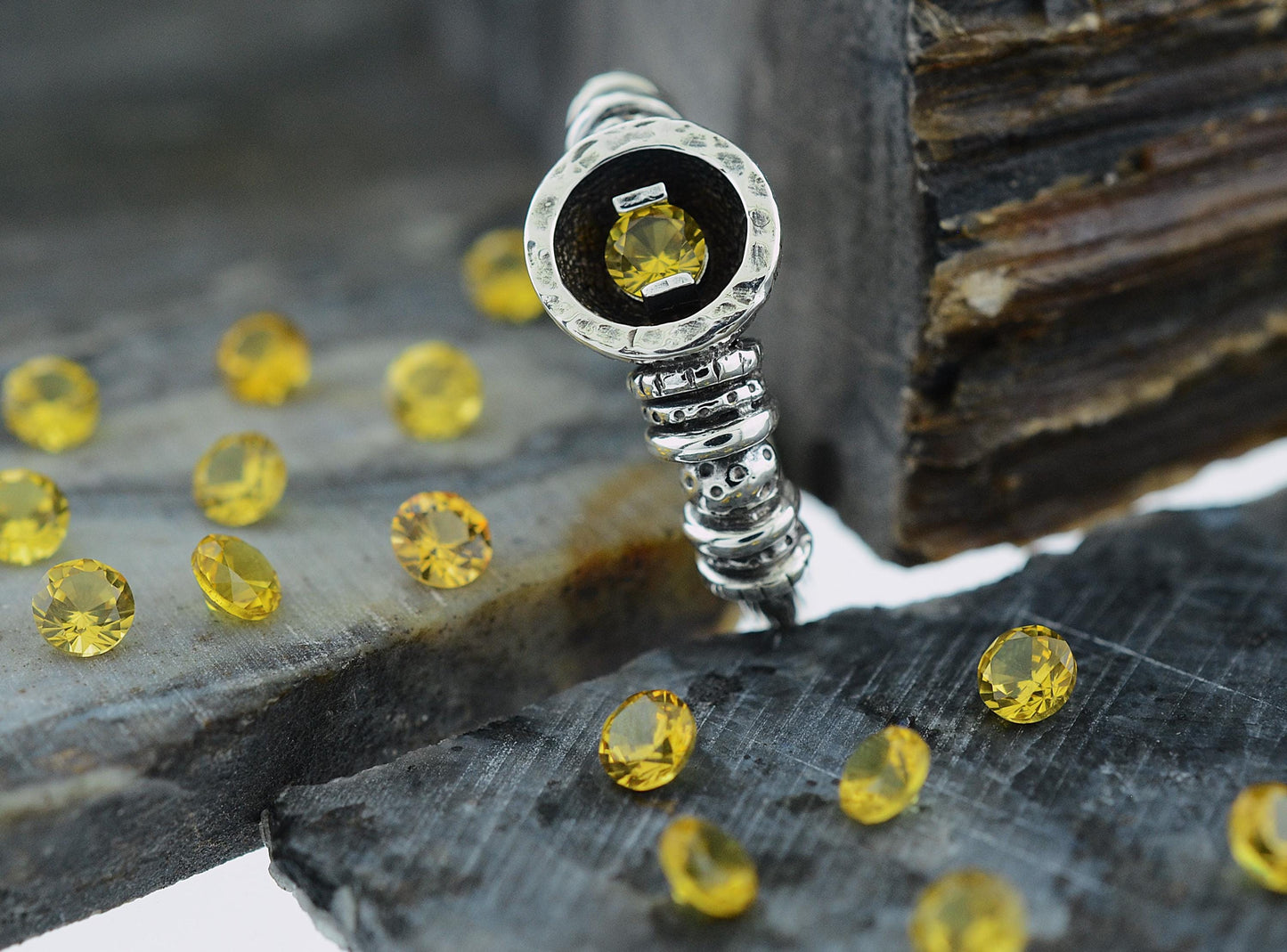 July to December Birthstone Ring in Sterling Silver