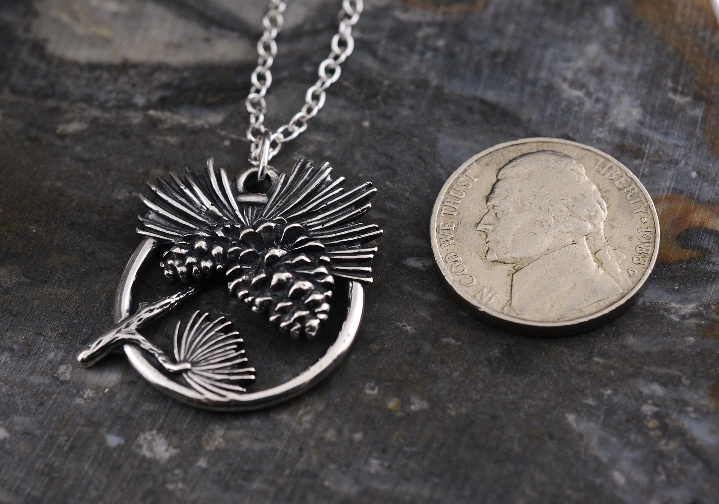 Pinecone Pendant in Sterling Silver – The Nature Series