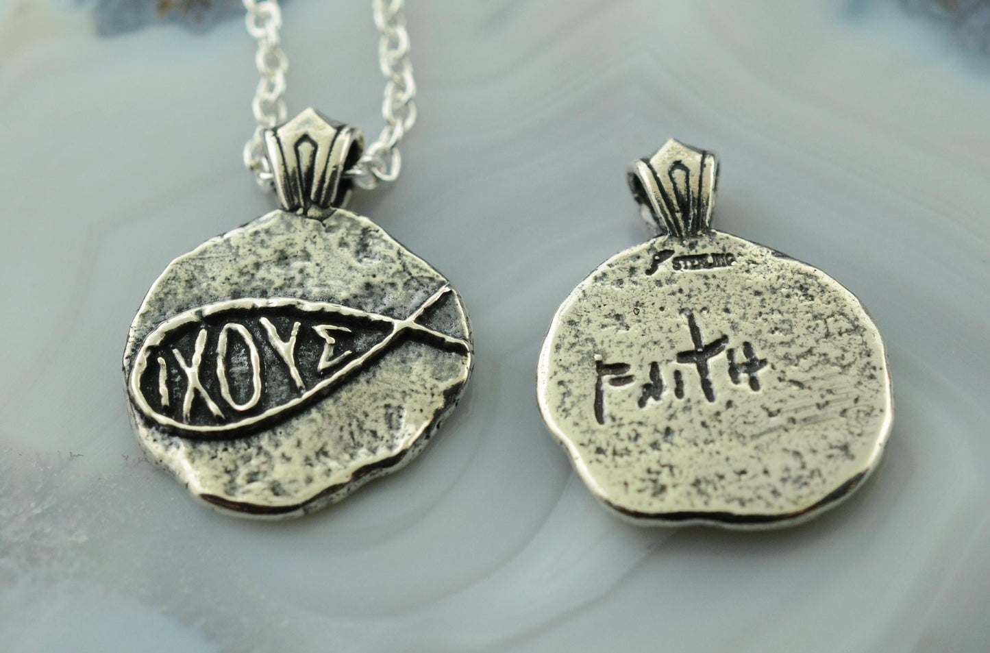IXOYE Ichthys Sterling Silver Pendant or Keychain – Ancient Faith Collection