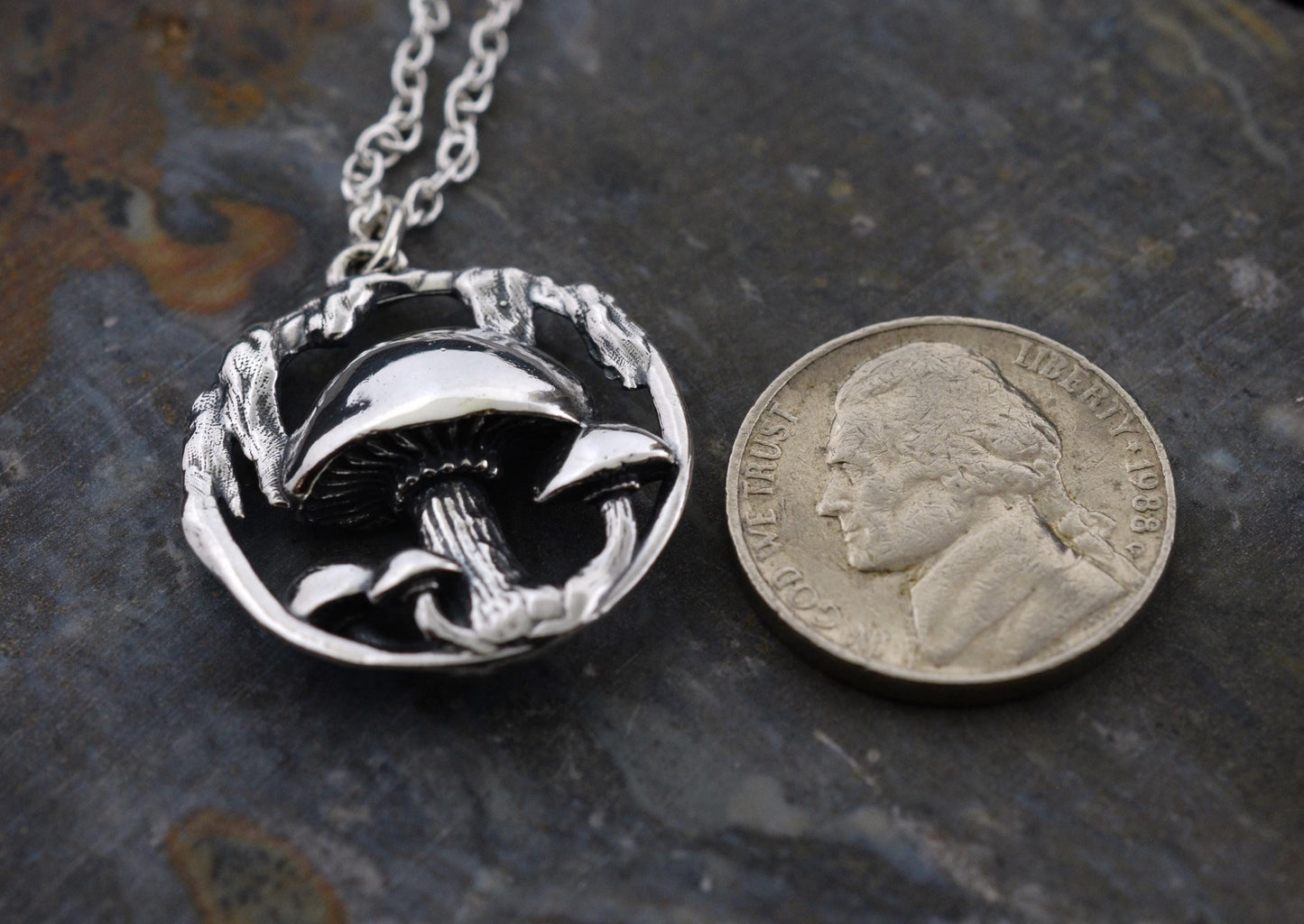 Mushroom Pendant in Sterling Silver – The Nature Line