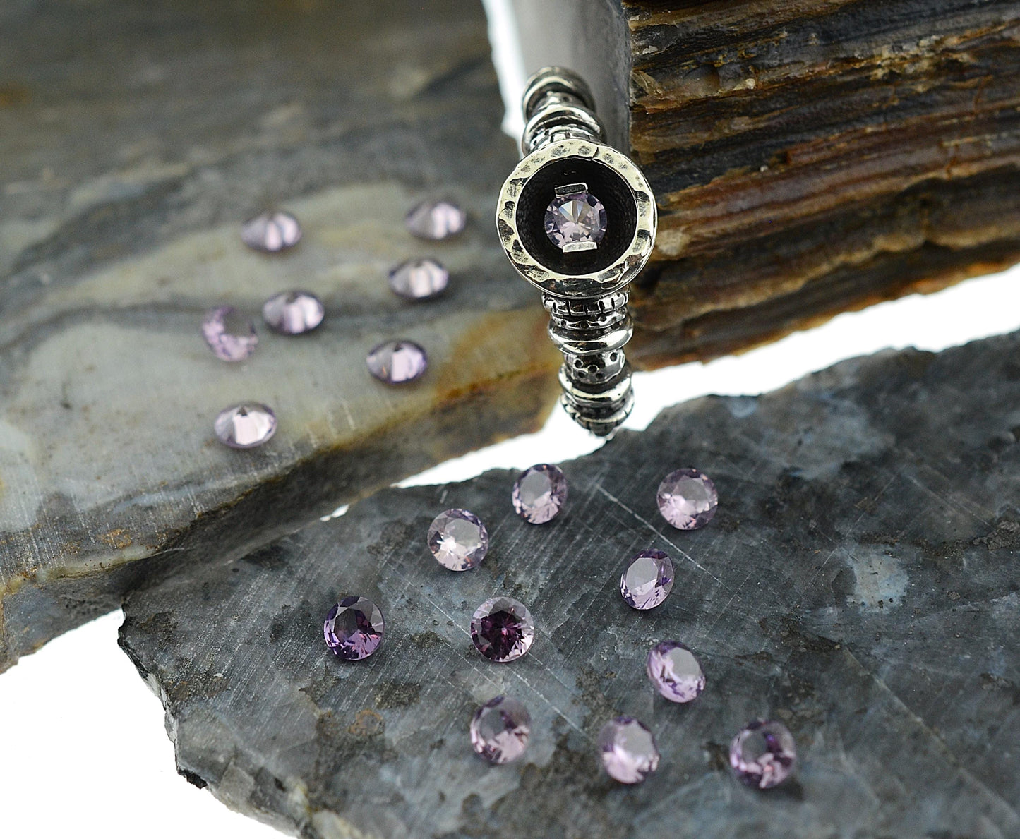 January to June Birthstone Rings in Sterling Silver