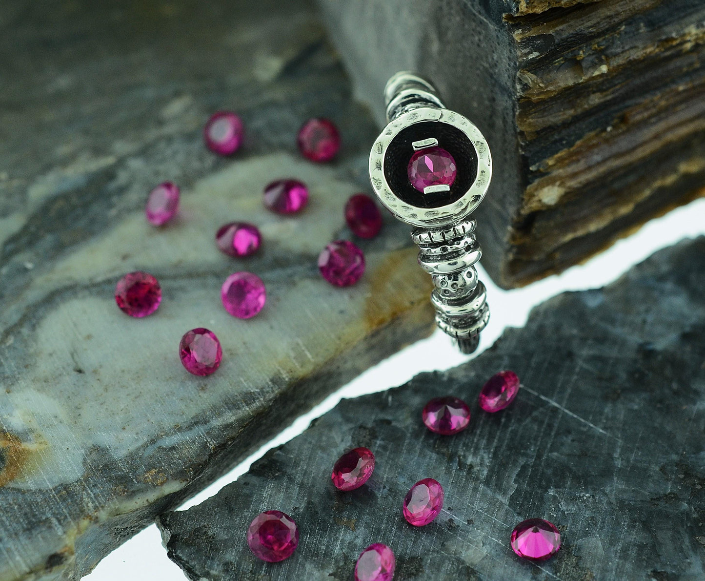 July to December Birthstone Ring in Sterling Silver