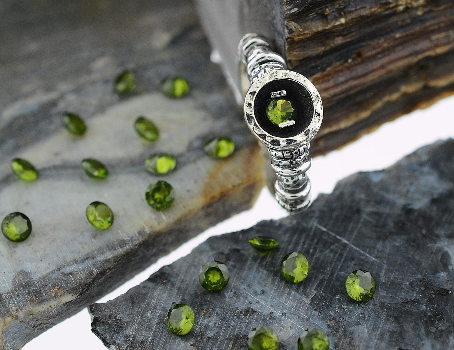 July to December Birthstone Ring in Sterling Silver