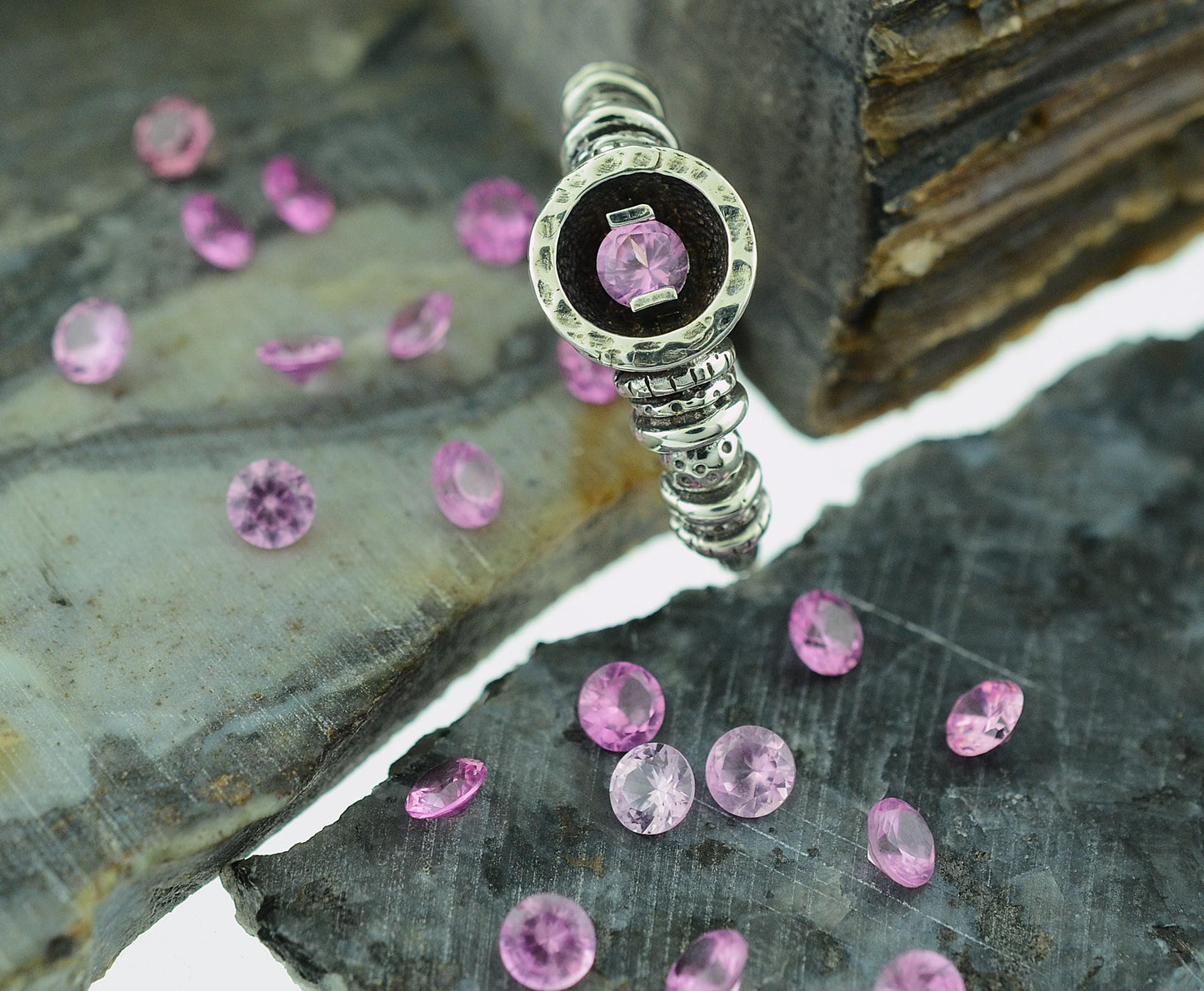 July to December Birthstone Ring in Sterling Silver